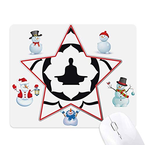 Tapis de souris famille bonhomme de neige et lotus idée cadeau pour les fêtes