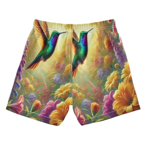 Flowers Hummingbird Boys Swim Trunks Quick Dry Toddler Swimsuit Boy Board Shorts Swimwear Bathing Suits 2T2