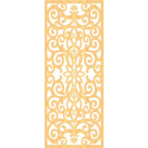 Image of Buel Decorative Pierced Fretwork Wood Wall Panels, 33 3 /8 inchW x 84 3 /8 inchH x 3 /8 inchT, Cherry