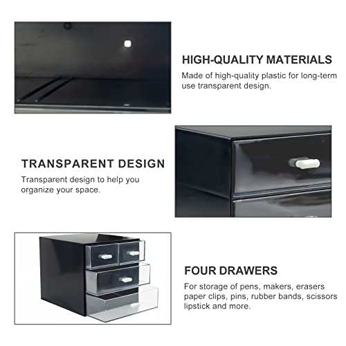 Zuiaso Desk Organizer With Drawer, Desk Storage Box, Plastic Office Stationery Supplies Organizers, Desktop Organizer For Office School Home thumb #4