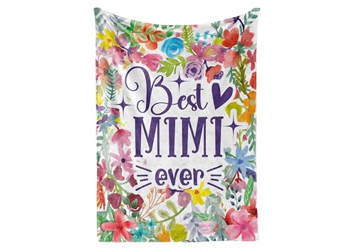 InnoBeta Mimi Gifts, Grandma Gifts for Mimi, Flannel Throw Blankets on Mother's Day, Christmas, Birthday, 50" x 65", Flowers by InnoBeta - Used condition - US$25.59