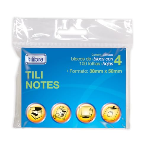 Tilibra - Bloco Adesivo Tili Notes 38x50mm 400 folhas Amarelo - 1 un