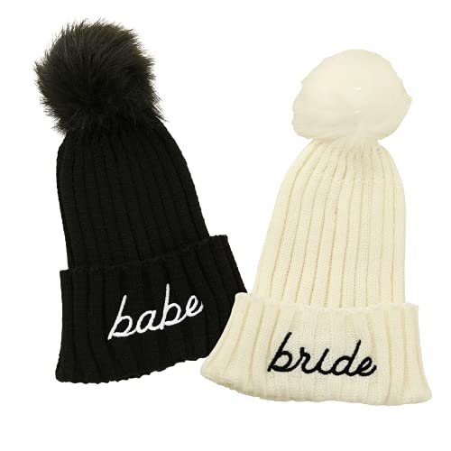 Bachelorette Beanies {12 Pack} 1 Bride Hat and 11 Babe Bachelorette Hats I Bachelorette Hats Black I Babe Hats I Bride Tribe Hats I Winter Bachelorette Party Favors