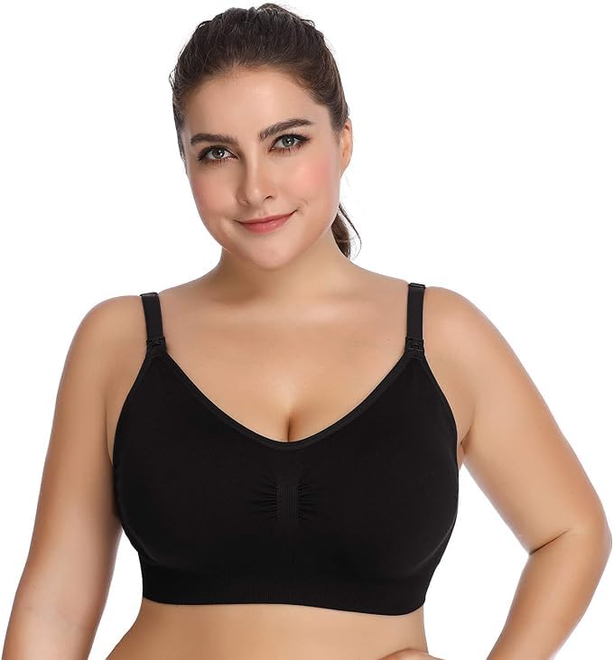 Image of Womens Seamless Nursing Bra Sleeping Maternity Bralette for Breastfeeding Pack of 3