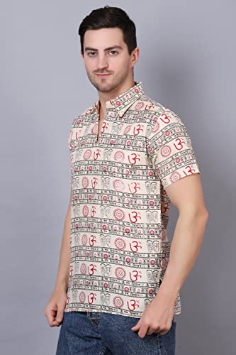 Image of Axolotl Premium Om Mantra Cotton Blend Men Short Kurta