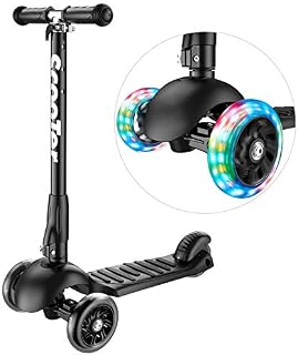 Greentest Scooter Foldable Adjustable Height Easy Turning 3 Wheel Scooter Kids Boys Girls