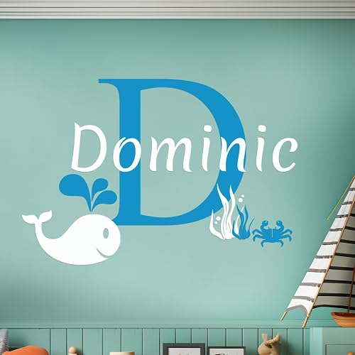 Vinilo decorativo Ballena bebé azul 55.9x38.1 cm