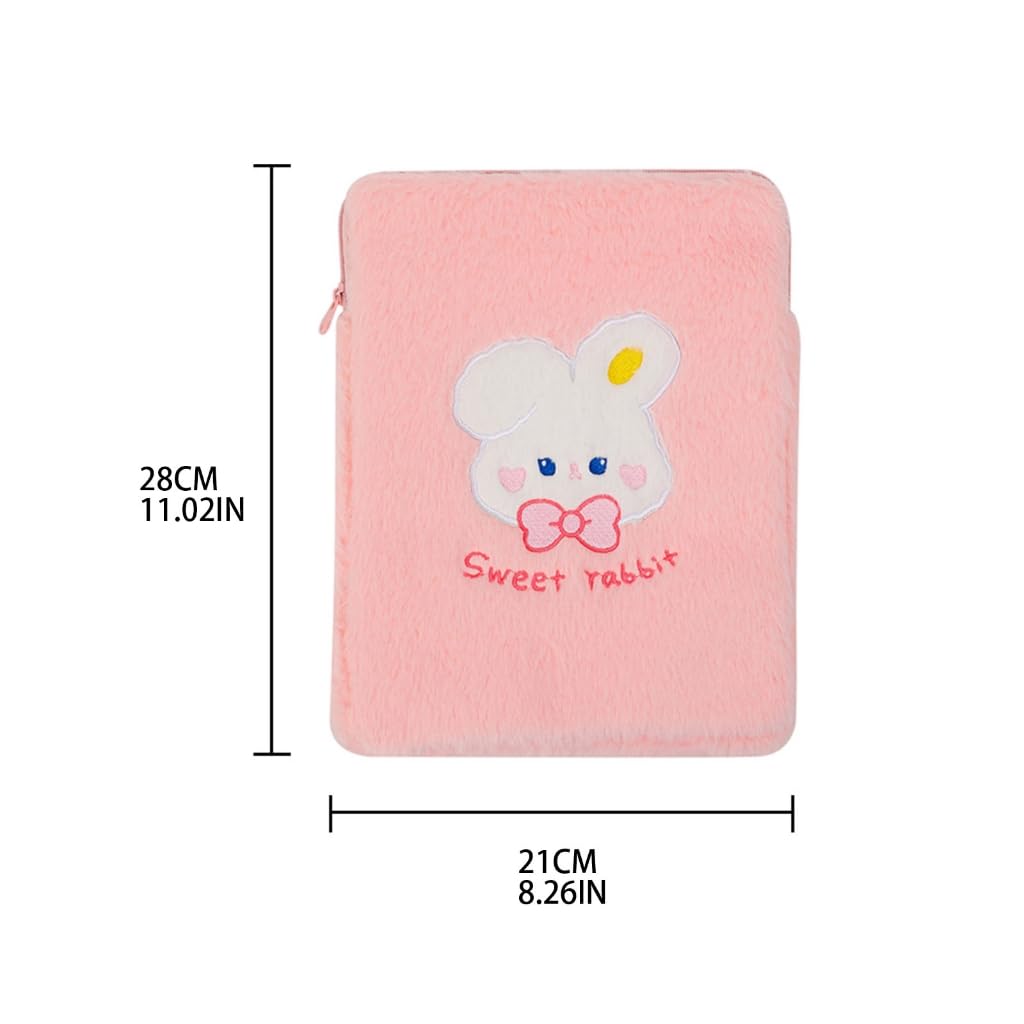 Psdndeww Cute Rabbit Tablet Case Cartoon Laptop Pouch for 11 inch Laptop Portable Storage
