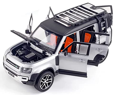 Image of Diecast Metal Car Model 1 /24 Defender Toy Car for Kids, Boys & Girls, Multicolor, Pull-Back, Sound & Light, Collectible, Gift