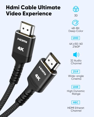 Image of Highwings 20FT 4K HDR HDMI Cable High Speed HDMI 2.0 Cables