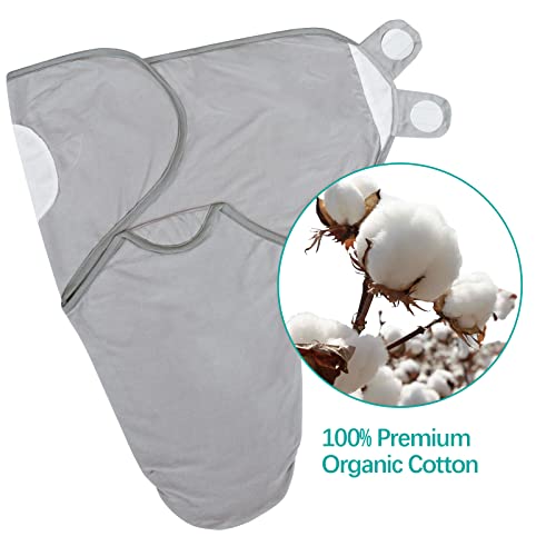 Image of Biloban Baby Swaddles 0-3 Months for Boy & Girl, Cotton Swaddle Blanket, Newborn Essentials, Grey & Navy, 4 Pack