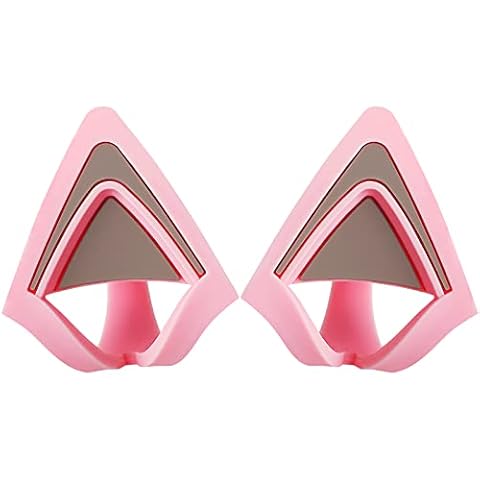 WeThinkeer Cat Ears for Headphones, Pink Cute Headset Cat Ears with Adjustable Straps, Fits Various Headphones, for Gamers, Streamers, and Cosplayers Cover