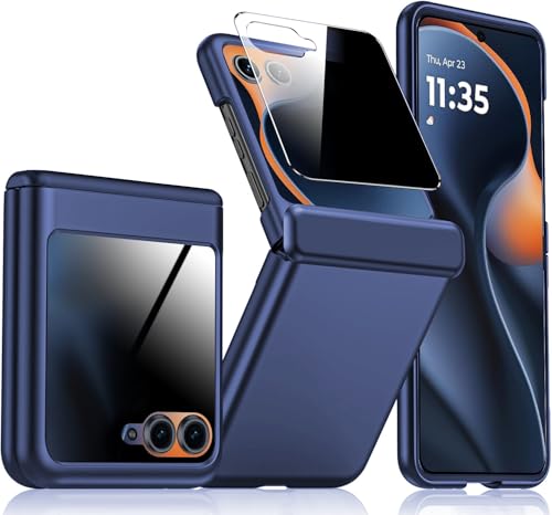 KEKBOXQ for Motorola Razr 2025 / Razr 2024 Case with Hinge Protection,Moto Razr 2024/Razr 2025 Phone Cases Built-in Privacy Screen Protector,Shockproof Full Body Protective Cover,Blue - image 1