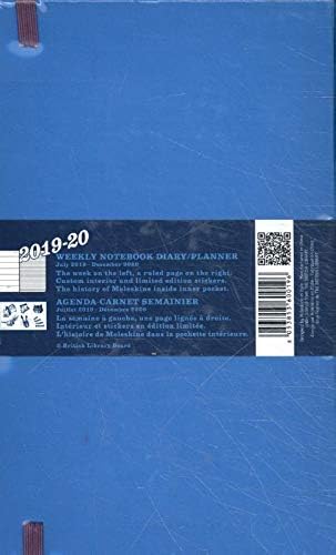 Moleskine Weekly 18 Month Diary Alice in Wonderland Limited, Academic Diary 2019/2020 with Hard Cover and Elastic Closure Large Size 13 x 21 cm, 208 Pages, Blue