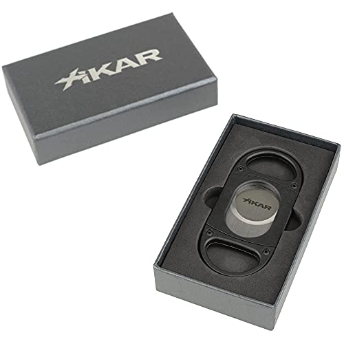 Xikar X8 Cigar Cutter, Stainless Steel Blades, Cuts Up To 70 Ring Gauge, Black #TOP5