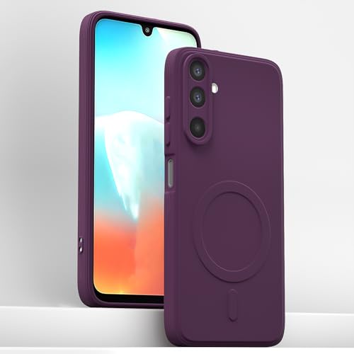 Image of Pikkme Back Cover for Samsung Galaxy M17 5G / A17 5G / F17 5G Soft Matte Silicone Mag-Safe Design (Mag-Safe Not Support) Camera Protection | Slim Fit Bumper Cover (Purple)