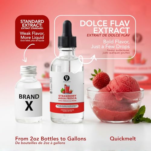 Image of Dolce Flav Strawberry Extract, Agua Fresca, for Drinks, 2oz