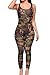 Mujer Mono Largos Moda Vintage Elegantes Monos Festival Camuflaje de Moda Sin Mangas Cuello Redondo Elásticos Skinny Deportiva Fitness Entrenamiento Overall Playsuit Verano