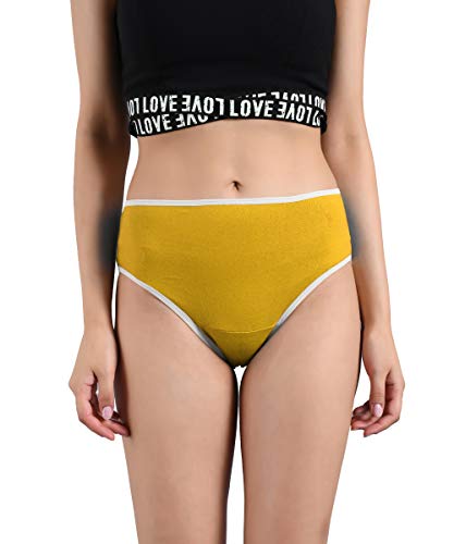 Image of KOTTY Yellow Cotton Lycra Printed Low Rise Women Panty