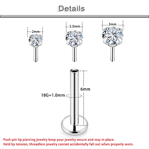 Yaalozei 20G 18G 16G Cubic Zirconia Nose Rings Studs 316L Surgical Steel Hypoallergenic Nose Piercings Jewelry for Women Men CZ 2mm-3mm 24 Pcs4