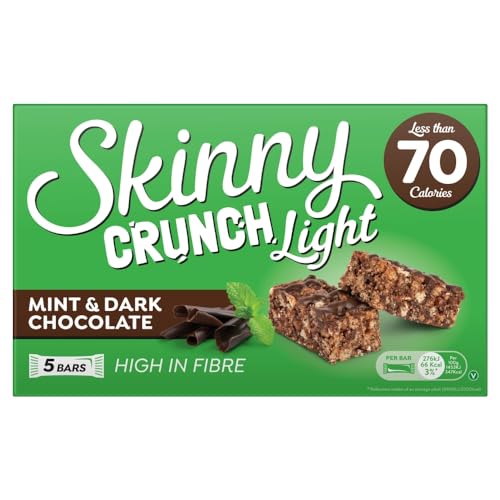 Skinny Crunch Lot de 5 barres à goûter Menthe et chocolat noir
