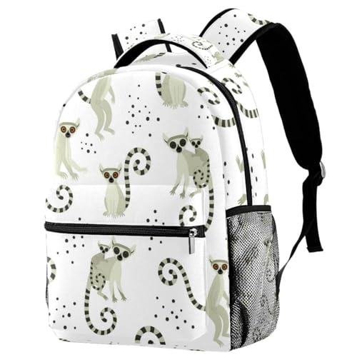 Sac à dos fille motif lémurien de Madagascar, cadeau parfait pour la rentrée