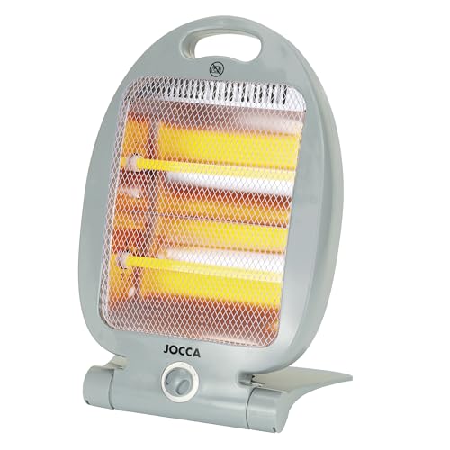 JOCCA - Calefactor de Cuarzo 800W | Rápido y Uniforme | 2 Potencias | Silencioso y Compacto | Sistema Antivuelco | Ideal para Oficinas, Baños y Pequeñas Estancias