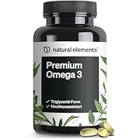 natural elements Premium Omega 3 – 120 Kapseln – GoldenOmega® mit 80% Omega 3 Anteil – in Triglycerid-Form – Laborgeprüft, aufwendig aufgereinigt und aus nachhaltigem Fischfang - ohne unnötige Zusätze