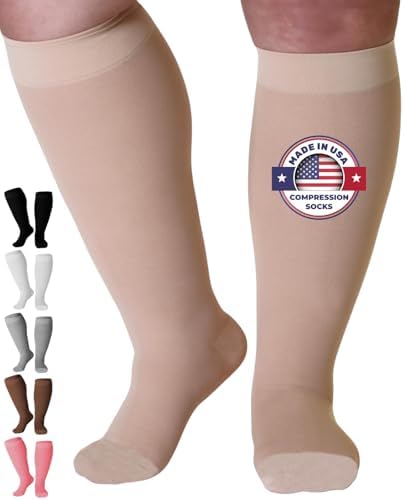 Mojo Compression Socks - USA Made Knee-High Closed Toe Support Hose for Varicose Veins, DVT, Lymphedema - 20-30mmHg, Opaque, Unisex