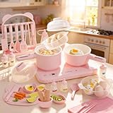 Elektrischer Hot Pot Doppelkochfeld Mini Multicooker – Elektro Kochtopf mit Dampfgarer & Suppentopf, für Hotpot und Suppen, kompakt, leicht zu reinigen (Rosa