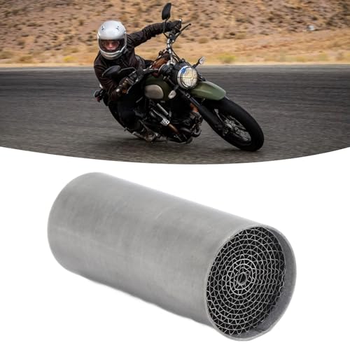 Rura Wydechowa Motocykla Katalizator ze Stali Nierdzewnej Przedni środkowy Tłumik Wydechowy Katalizator Uniwersalny do Motocykla (42 * 100mm)