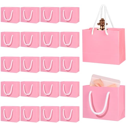 Petits sacs cadeaux en papier rose rigides pour éviter les déchirures d'emballage de fête