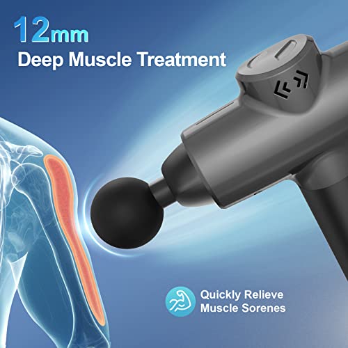 Massage Gun Deep Tissue，Muscle Massage Gun For Athletes, Handheld Electric Body Shoulder Neck Back Massager Gun For Pain Relief，Portable Percussion Massage Gun With 6 Massage Heads & 30 Speeds #TOP3