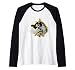 Böse Katze mit Waffe Lustiges Geschenk Fun Raglan