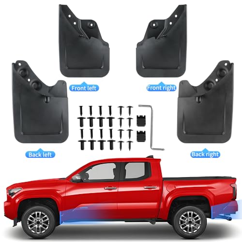 Image of Extra Large Size Car Mud Flaps Splash Guards Mudflaps for Toyota Tacoma 2024 2025 2026 Auto Exterior Accessories Front Rear Tire Mudguards Wheel Inner Fender Liner Guard Flap Fenders Accessory