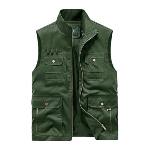 Chaleco de bolsillo múltiple para hombre EN8 chaqueta sin mangas casual ligera talla XL