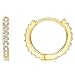 Thin Mini Ear Huggie Hoop Earrings Micro pave CZ Cartilage Hoops Sterling Silver 12mm 18K Yellow Gold Plated