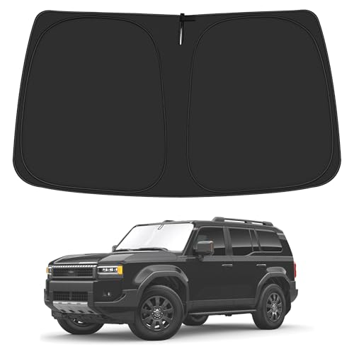 Image of Windshield Sun Shade for 2024 2025 2026 Toyo'ta Land Cruiser Accessories, Foldable Window Sunshade Sun Visor Protector, Front Windshield Sunshade Sun Shield Blocks UV Rays Heat