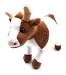 Onwomania Peluche Peluche Animal Vache Veau bovin Marron Blanc 23 cm