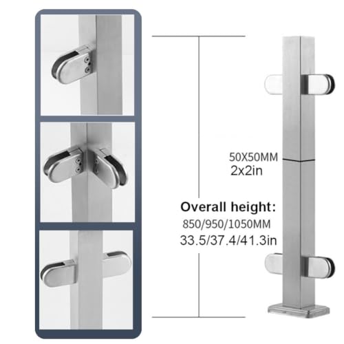 Poste de barandilla de acero inoxidable 304 de 105cm para escaleras y balcones con vidrio 2