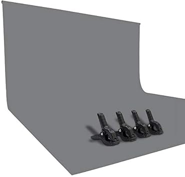 ISSUNTEX 9X15 ft Background Polester Backdrop, Photo Studio, Collapsible High Density Screen for Video Photography and Television-Gray