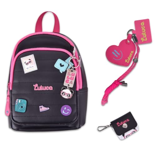 Mini Mochila Luluca Preta com Caixa Exclusiva