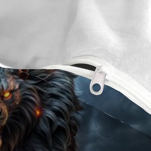Housse de couette tigre de feu double 200x200cm, parure de lit en microfibre ultra douce - 5