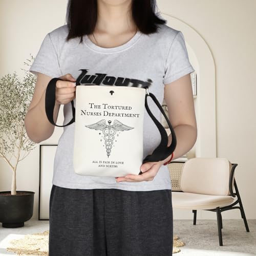 TOBGBE Funny Nurse Memes Gifts Tortured Nurses Department Crossbody Bags For Nurse Accessories for Work 7