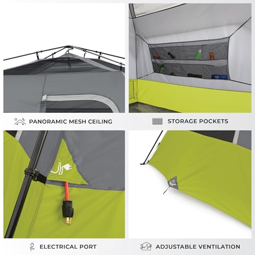 Image of CORE Instant Cabin Tents | Family Cabin Multi Room Pop Up Tents Car Camping | Included Storage Pockets for Camping Accessories