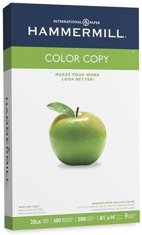 Hammermill 102475 Color Copy Paper - Legal - 8.50" x 14" - 28 lb Basis Weight - 0% Recycled Content - Ultra Smooth - 100 Brightness - 500 / Ream - White