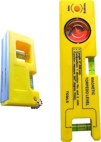 InditrustInditrustNEW 4" & 8" Spirit Level With Magnet Torpedo Level Pack of 2 - Magnetic Torpedo Level (10CM & 20CM) Ultrafast