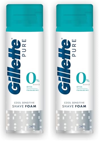 Gillette Pure Soothing Shave Foam with Aloe 245 g (Pack of 2)