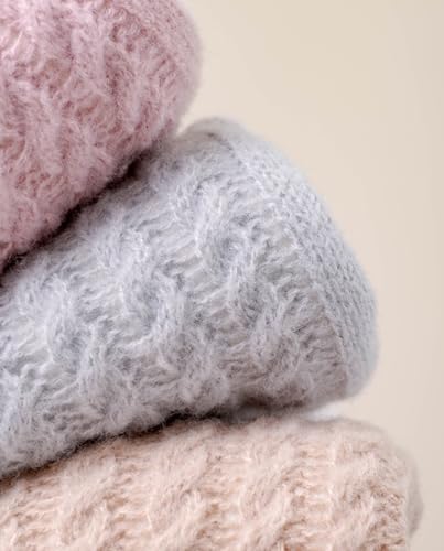 Image of Cute Slipper Socks for Women, Winter Warm Floor Fuzzy Socks, Cozy Sherpa Slipper Socks, House Sleeping Socks