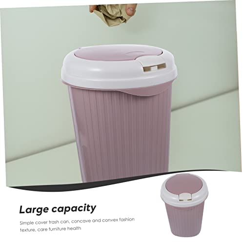 Bote de basura compacto rosa para hogar y oficina miniatura 3